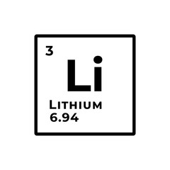 Lithium, chemical element of the periodic table graphic design