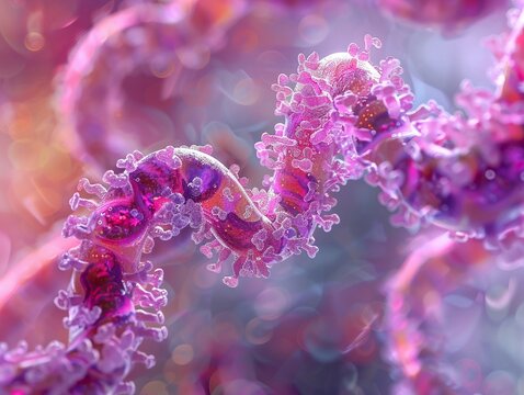RNAMicroscopic view of a ribosome in the cytoplasm, soft light, closeup angle, ultradetailed texture