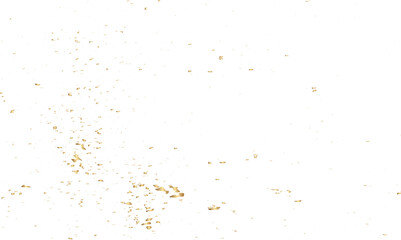 Doted and confetti golden glitter on transparent background. Shiny glittering dust. Gold glitter sparkle confetti that floats down falling. Vector illustration.