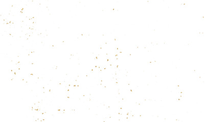 Doted and confetti golden glitter on transparent background. Shiny glittering dust. Gold glitter sparkle confetti that floats down falling. Vector illustration.