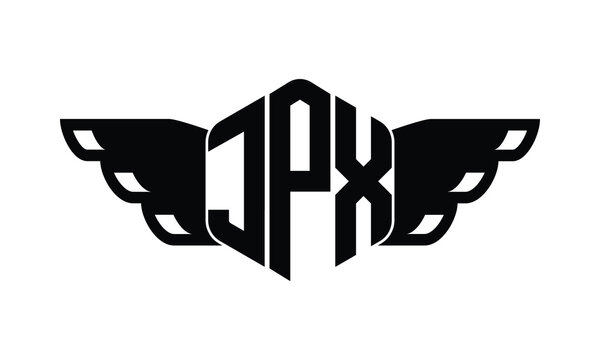JPX polygon wings logo design vector template.