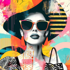 elegant summer sales collage with feminine fashion style