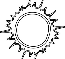 Drawing of sun. Design element