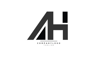 Alphabet letters Initials Monogram logo AH, AH INITIAL, AH letter