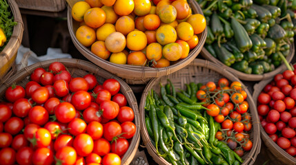 Naklejka na ściany i meble Fresh Harvest: Farmers Market Delights