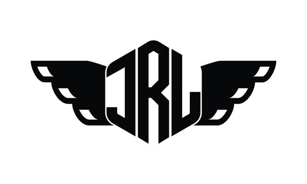 JRL polygon wings logo design vector template.