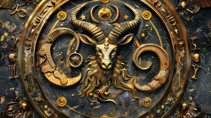 Obraz na płótnie Canvas Twelve zodiacs concept. Horoscope Capricornus zodiac sign