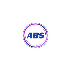 ABS creative initial letter flat monogram logo design with White background.Vector logo modern alphabet gradient color frame style.