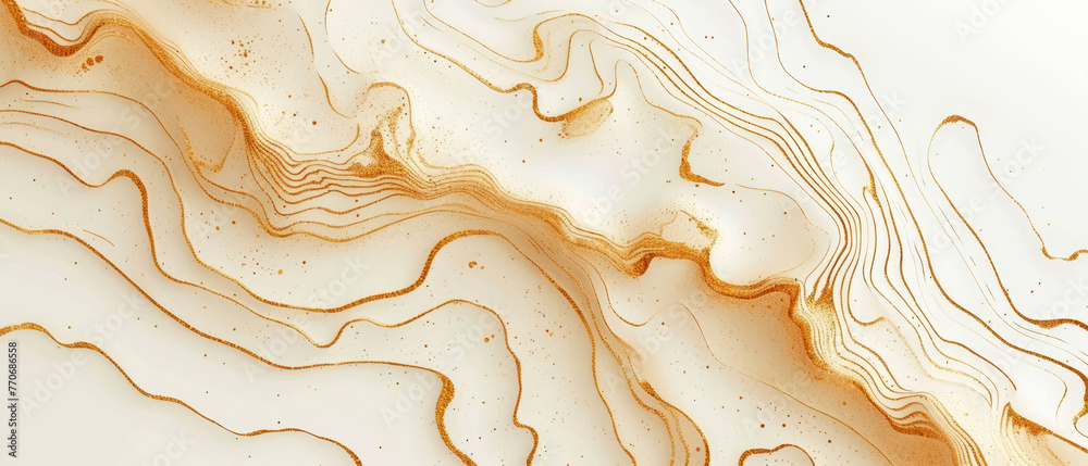 Aufkleber An abstract image with orange and white contour lines on a light background, symbolizing a creative concept. Generative AI