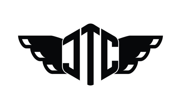 JTC polygon wings logo design vector template.