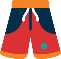 colored shorts with print isolated, icon colored shapes