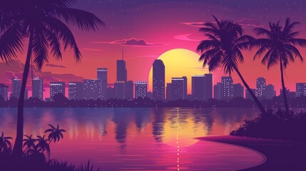 Technological Future Urban Illustration: Urban Background Materials