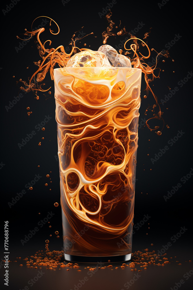 Wall mural glass of cola with ice