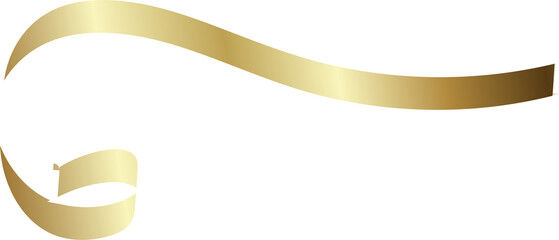 Gold ribbon shadow. Decoration for holiday, new year