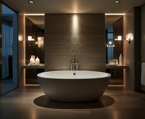 The_bathtub_bathroom projects great illuminated  luxury300 - obrazy, fototapety, plakaty