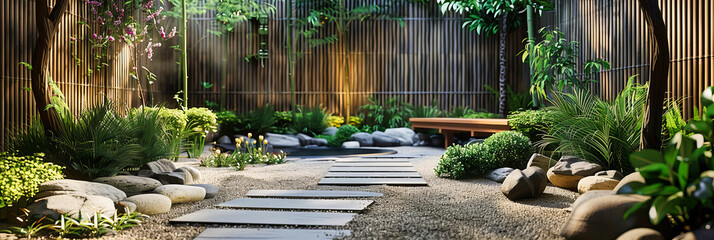Peaceful Backyard Garden Design, Combining Traditional Japanese Elements with Modern Landscaping for a Serene Retreat