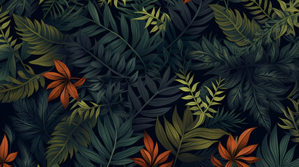 Seamless camouflage winter Christmas plants pattern wallpaper background