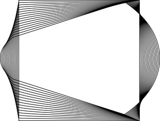 Square blended lines border design. Modern geometric shape