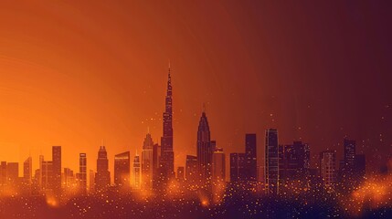 Fototapeta premium Technological Future Urban Illustration: Urban Background Materials