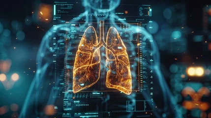 Fotobehang Advanced pulmonary graphics, medical tech at its finest © Seksan