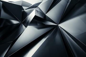 Abstract angles, high-contrast geometry on pure black - obrazy, fototapety, plakaty
