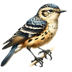 A watercolor illustration clipart of a bird, isolated on a white background