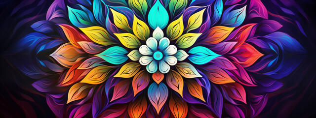 Abstract Colorful Flower with Bold Contrasts and Swirling Petals