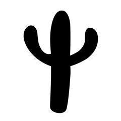 Fototapeta premium Cactus silhouettes illustrated on white