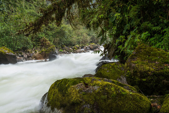 Papallacta river, Papallacta area, Ecuador Andes, Ecuador,South America - stock photo