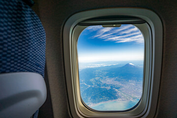 空から見る富士山