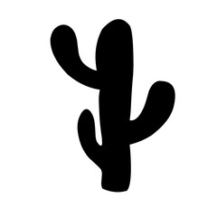 Cactus silhouettes illustrated on white