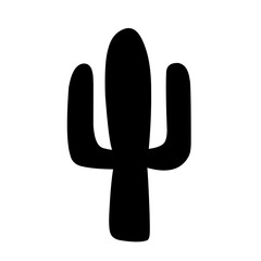 Cactus silhouettes illustrated on white
