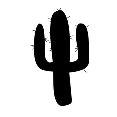 Cactus silhouettes illustrated on white