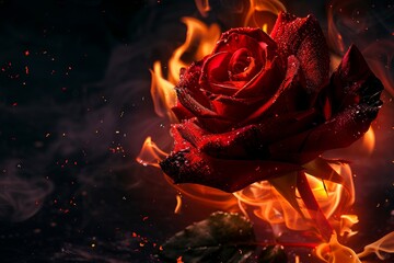 red rose on black background