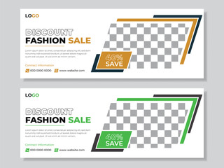 Fashion sale social media Facebook cover design template,