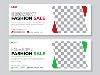 Fashion sale  Facebook cover design template,