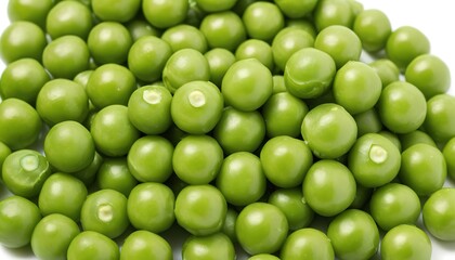 Green peas roasted isolated on white background