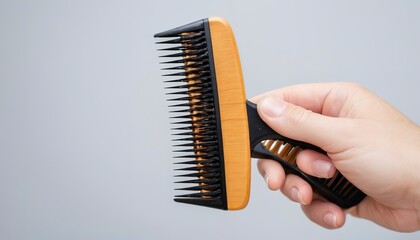 Fototapeta na wymiar Hairs fall in comb. brushing with loose hair, from health problems. concept of hair loss