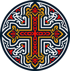 Obraz premium Christian cross illustration with a transparent background, perfect for religious and spiritual applications, as well as for use in graphic design and digital art.