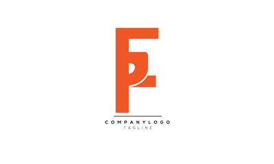 Alphabet letters Initials Monogram logo FP, FP INITIAL, FP letter