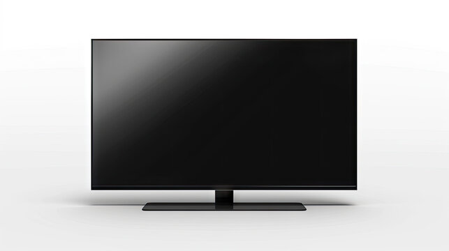 Large Modern Black TV PNG Isolated Cutout. Contemporary Television Cutout in PNG Format. Isolated Large Screen TV in Modern Design.