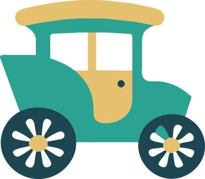 cinderella royal carriage, icon colored shapes