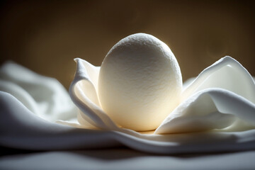 - one beautiful, white egg, generative ai