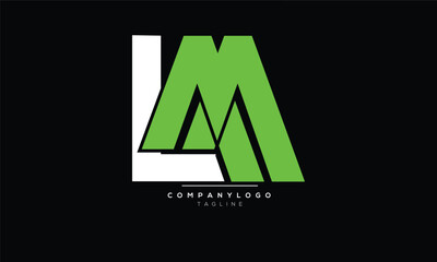 Alphabet letters Initials Monogram logo LM, LM INITIAL, LM letter