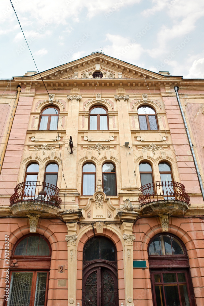 Wall mural historical building in the old town in chernivtsi, ukraine