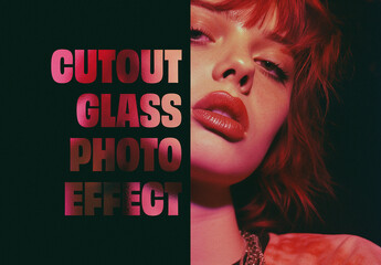 Cut Out Glass Photo Effect Mockup