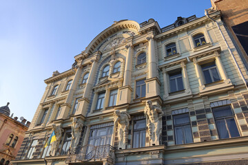 Museum of Jewish History and Culture of Bukovina in Chernivtsi, Ukraine  - obrazy, fototapety, plakaty