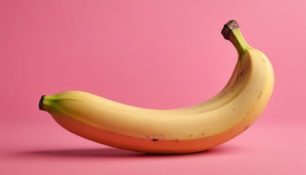 Ripe banana isolated on pink background
