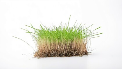 weed grass roots on a white background