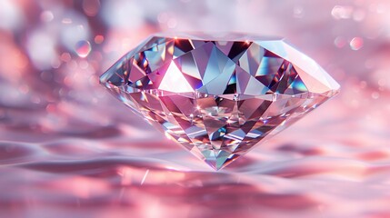 3D diamond icon on a soft pastel background, symbolizing luxury and value